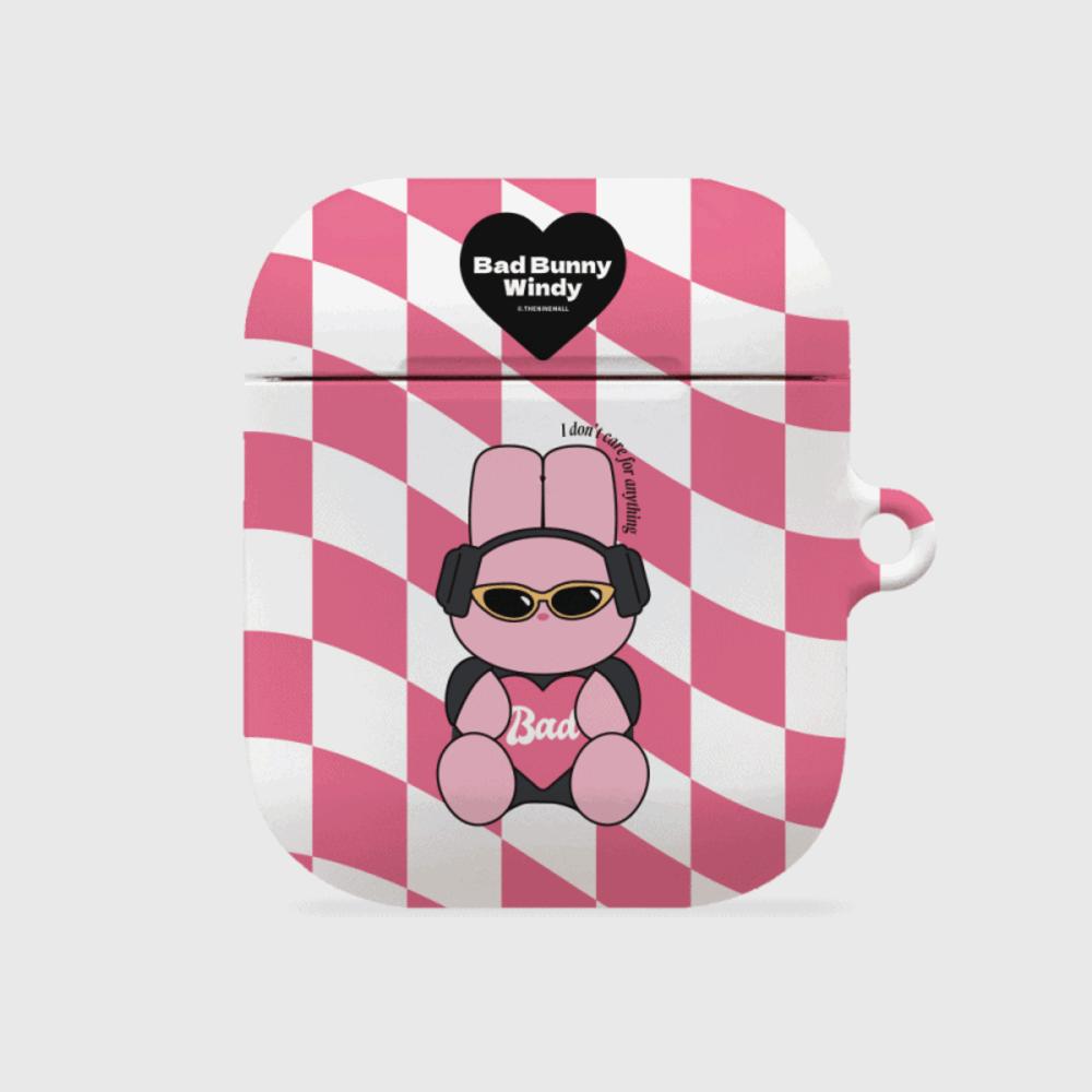 |THENINEMALL| Pink Checkerboard Bad Windy AirPods Hard Case