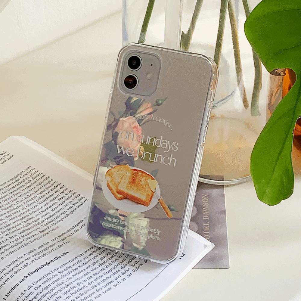 |Mademoment| Sunday Morning Lettering Design Glossy Mirror Phone Case