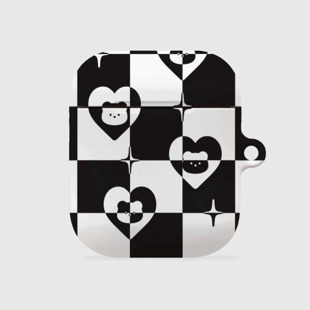 |THENINEMALL| Heart Gummy Checkerboard AirPods Hard Case