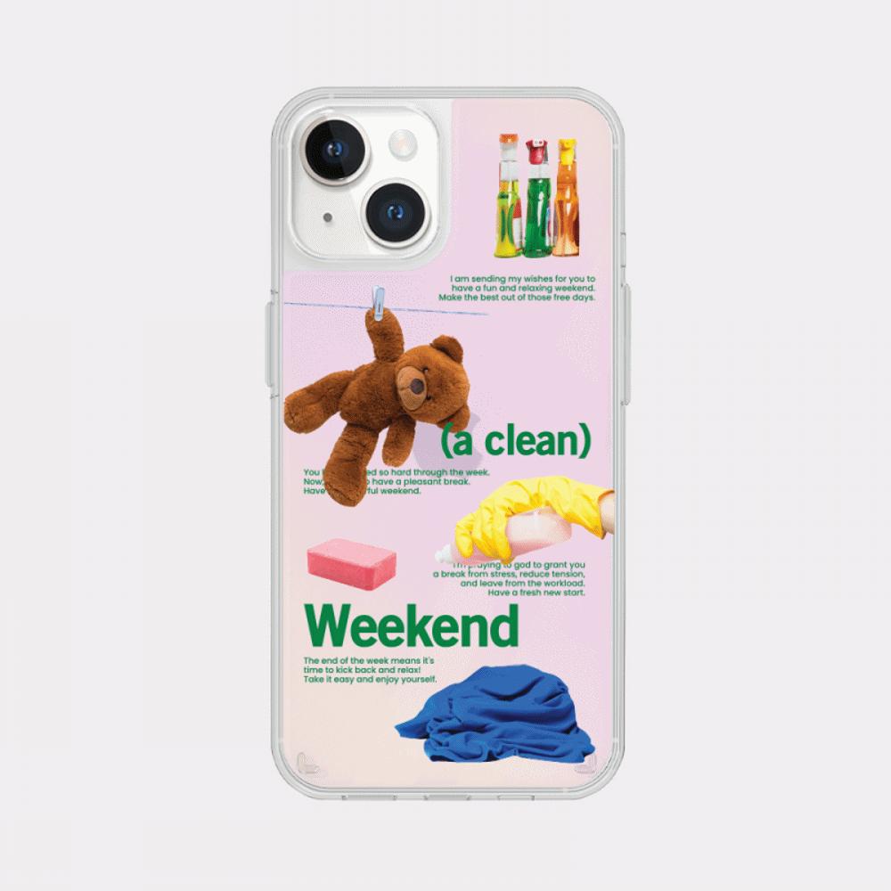 |Mademoment| Happy Weekend Design Glossy Mirror Phone
