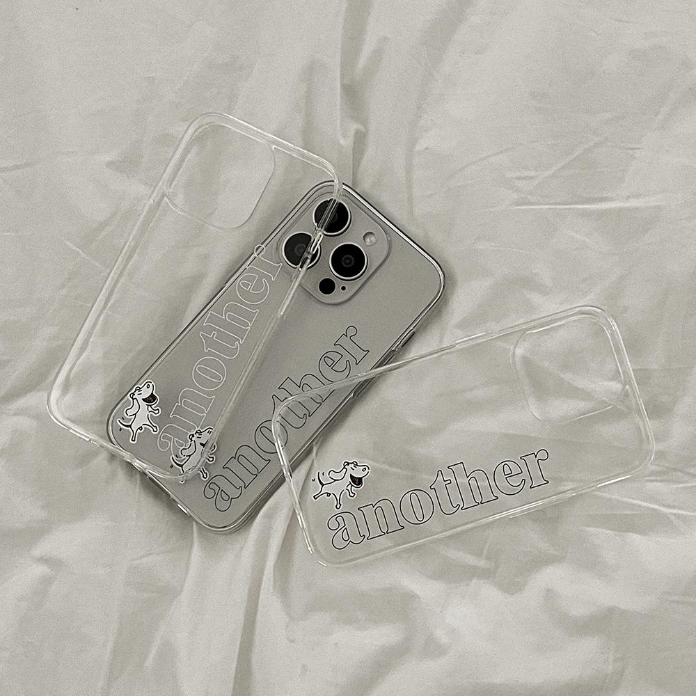 |Mademoment| Another Dog Line Design Clear Phone Case (3 Types)