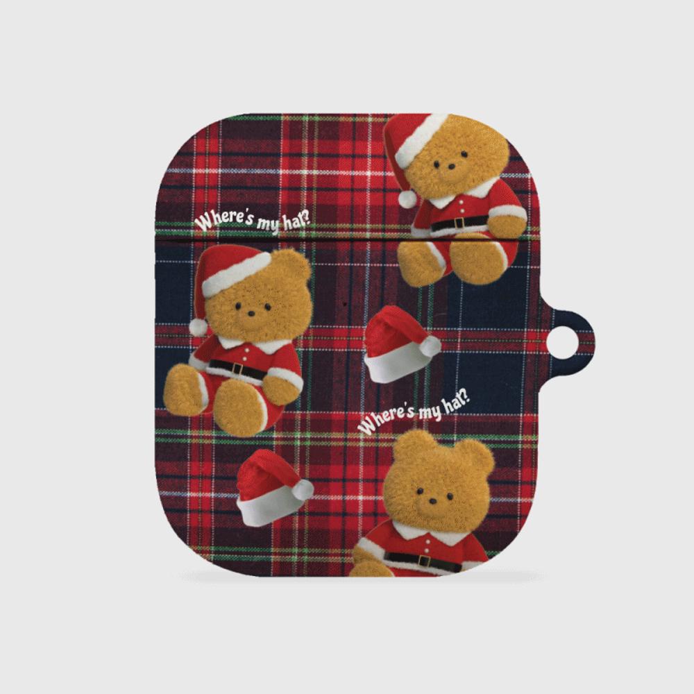 |THENINEMALL| Pattern Santa Hat Gummy AirPods Hard Case