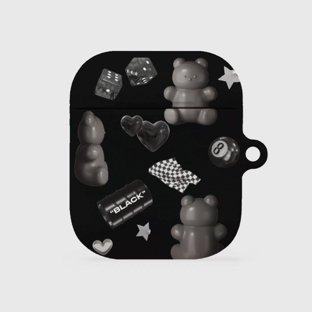 |THENINEMALL| Black Objet Sticker AirPods Hard Case