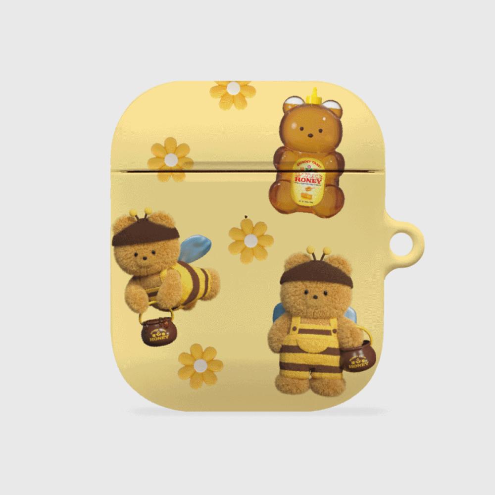 |THENINEMALL| Pattern Honey Bee Gummy AirPods Hard Case