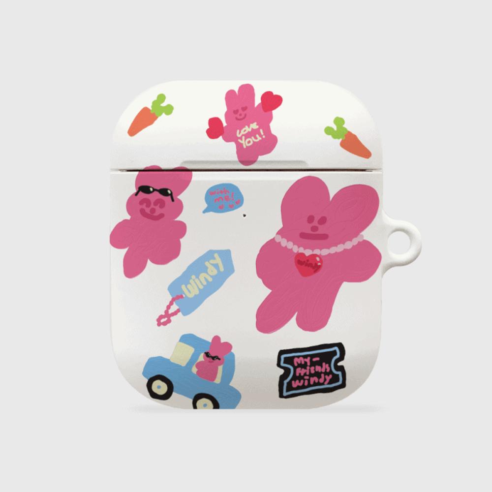 |THENINEMALL| Windy Painting Sticker AirPods Hard Case