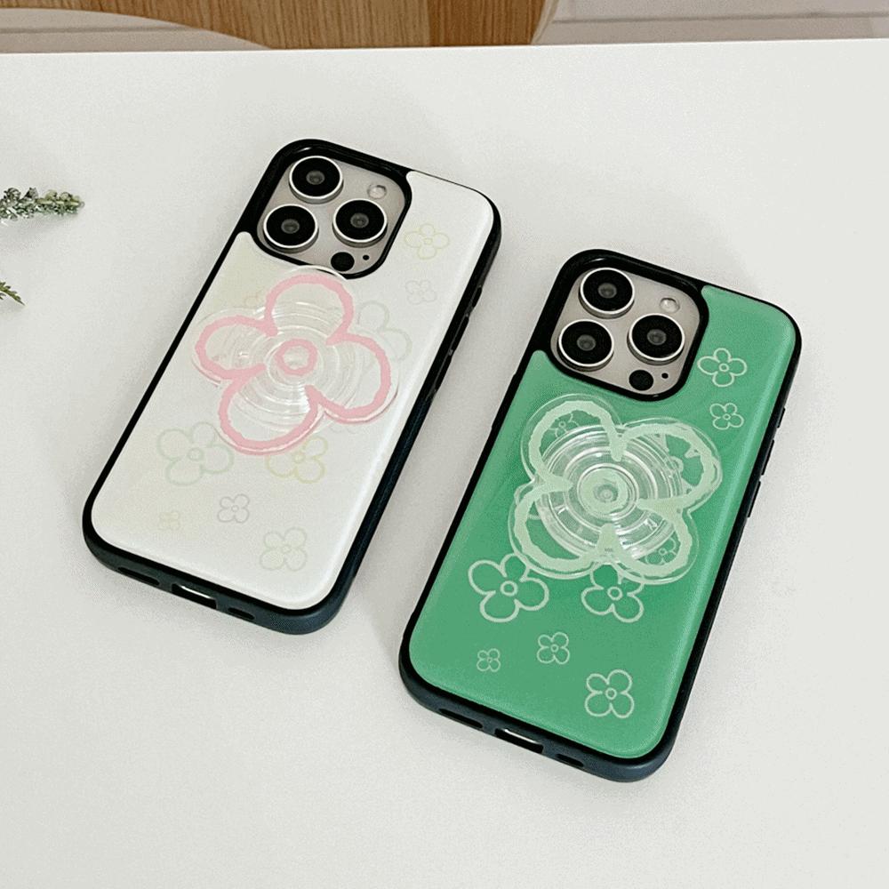|Mademoment| Flower Doodle Pattern Design Bumper Phone Case