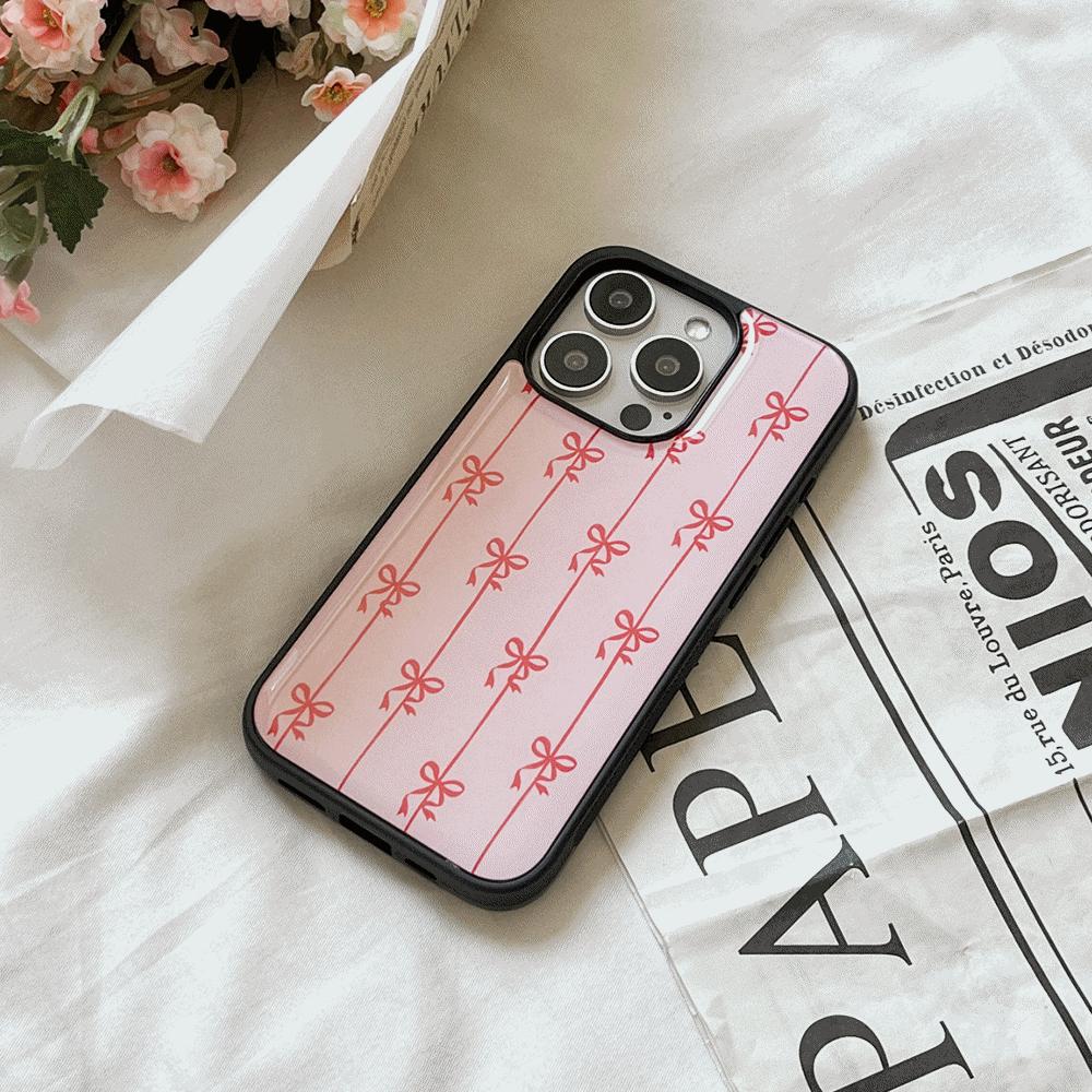 |Mademoment| Line Ribbon Pattern Design Bumper Phone Case