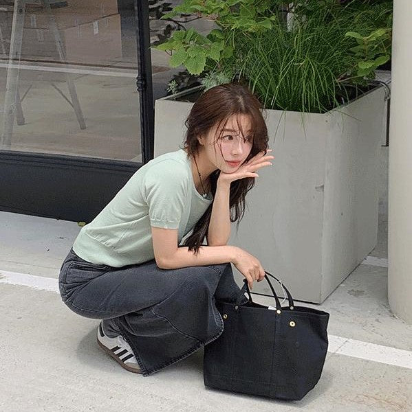 |SLOWAND| #SLOWMADE Slim Fit Square Rounding Summer Knitwear (6 Colours)