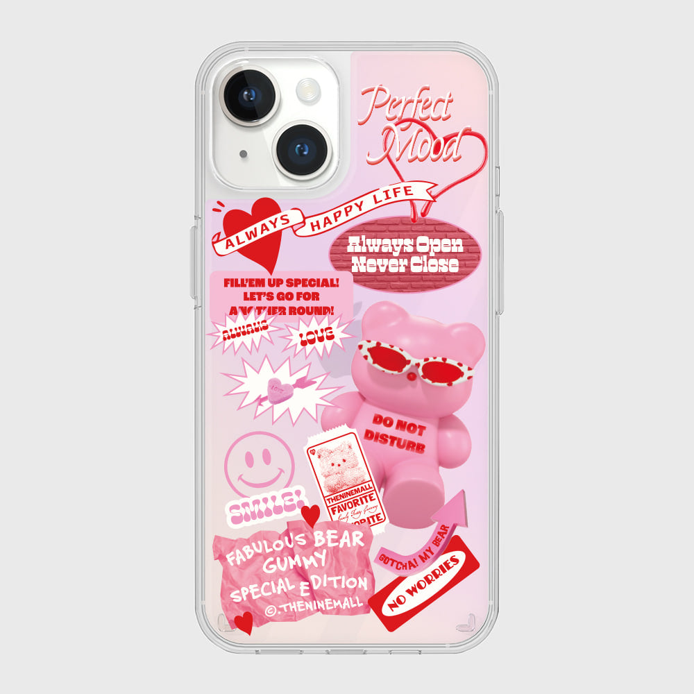 |THENINEMALL| Pink Gummy Sitcker Mirror Phone Case