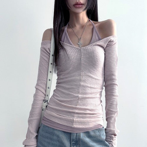 |LOWEAR| Ballet Golgi Slim V Neck Tee