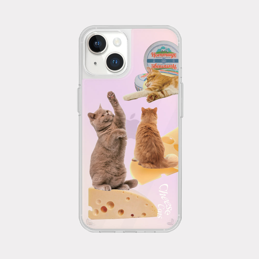 |Mademoment| Cheese Cat Design Glossy Mirror Phone