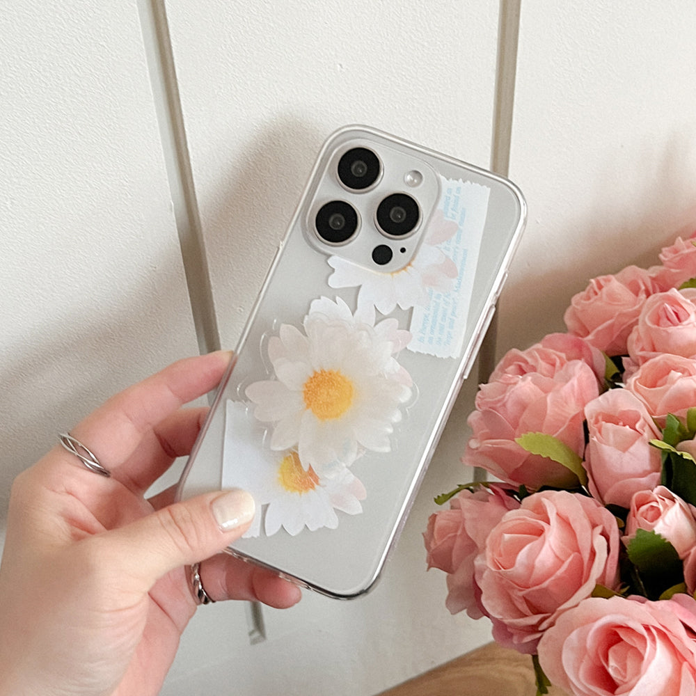 |Mademoment| Pure Daisy Design Clear Phone Case (3 Types)