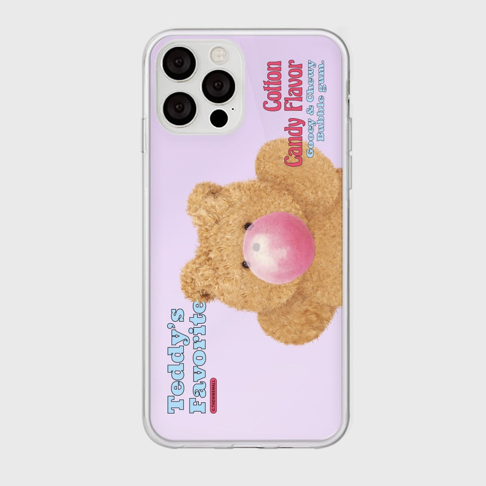 |THENINEMALL| Bubble Gum Teddy Gummy Mirror Phone Case