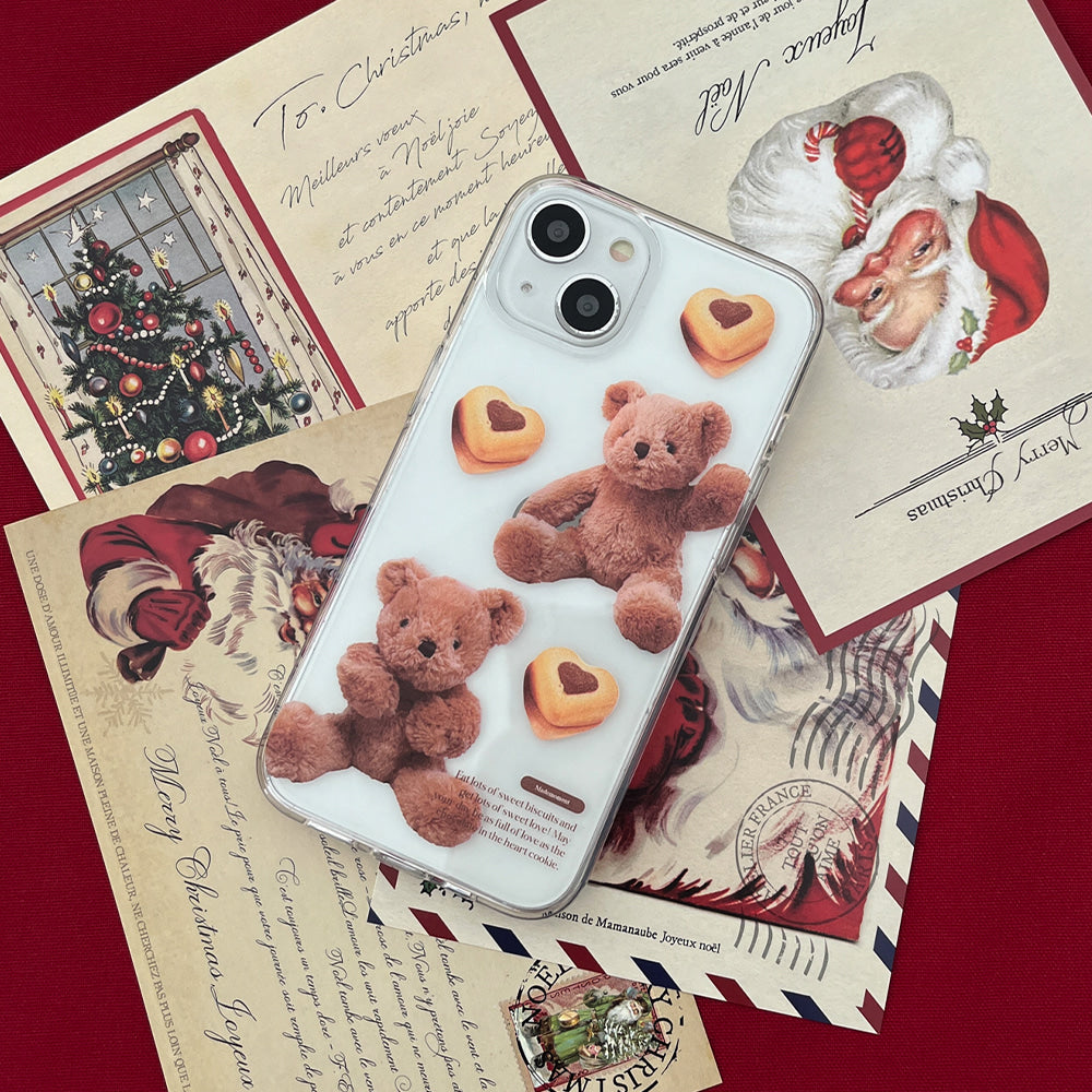 |Mademoment| Pattern Sweet Some Teddy Design Clear Phone Case (3 Types)