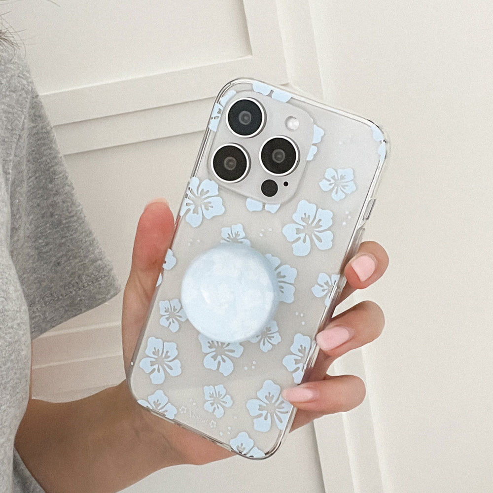 |Mademoment| Aloha Flower Design Clear Phone Case (3 Types)