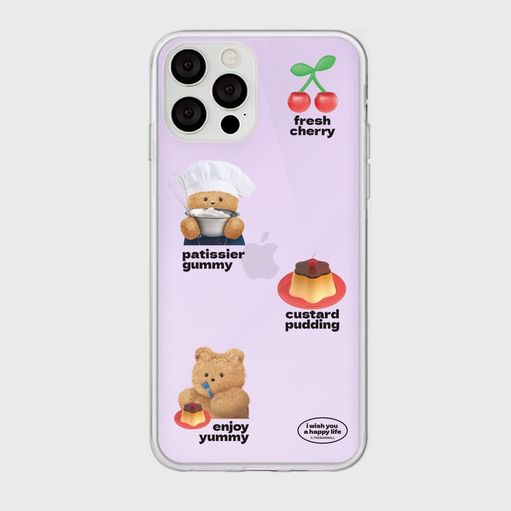 |THENINEMALL| Pattern Pudding Gummy Mirror Phone Case