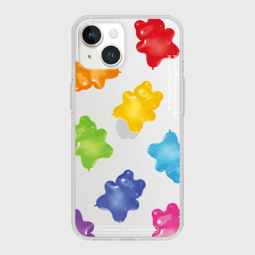 |THENINEMALL| Rainbow Gummy Balloon Clear Phone Case (3 types)