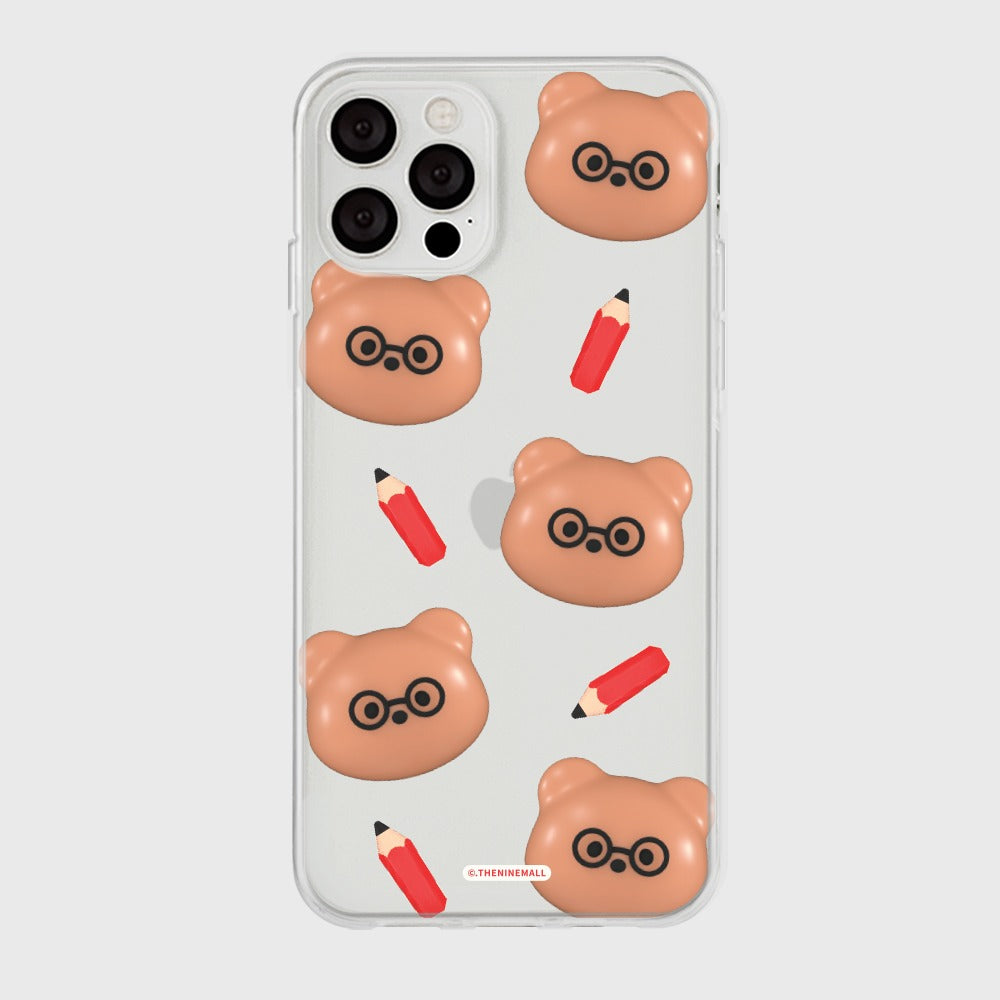 |THENINEMALL| 패턴 스터디 구미 Clear Phone Case (3 types)