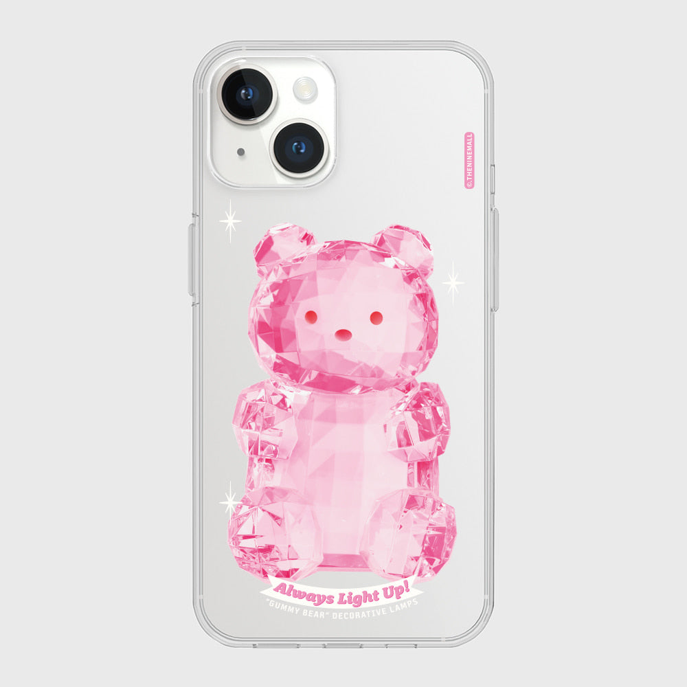 |THENINEMALL| Pink Light Gummy Clear Phone Case (3 types)