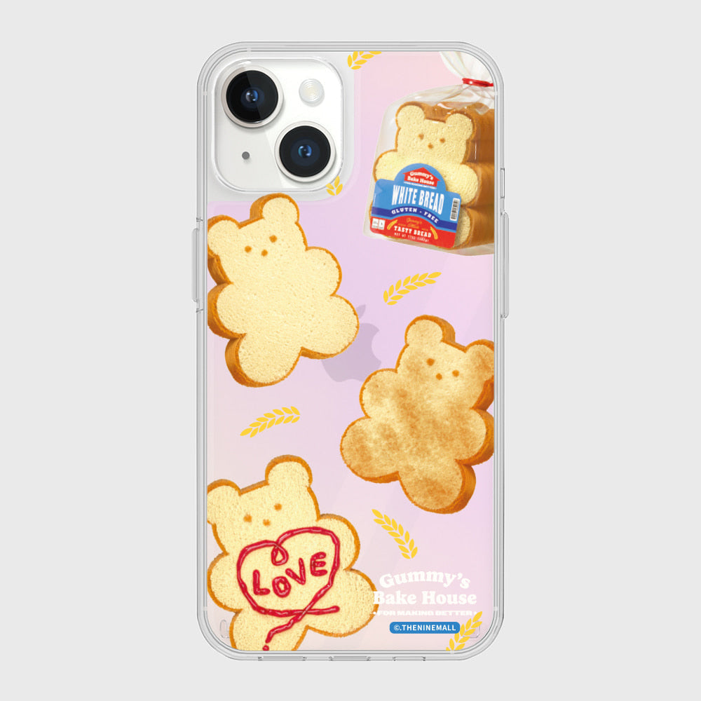 |THENINEMALL| Pattern Bread Gummy Mirror Phone Case