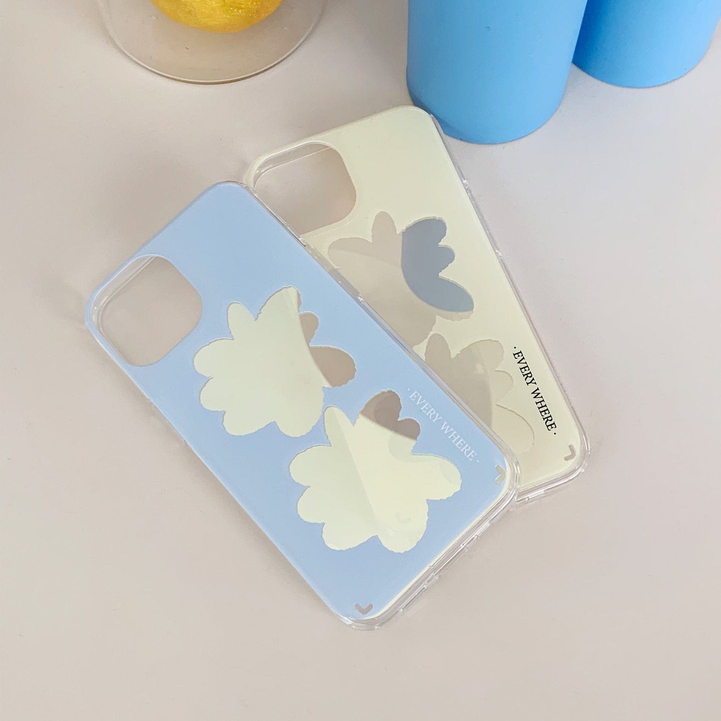 |Mademoment| 퓨어플라워 프레임 디자인 Glossy Mirror Phone Case