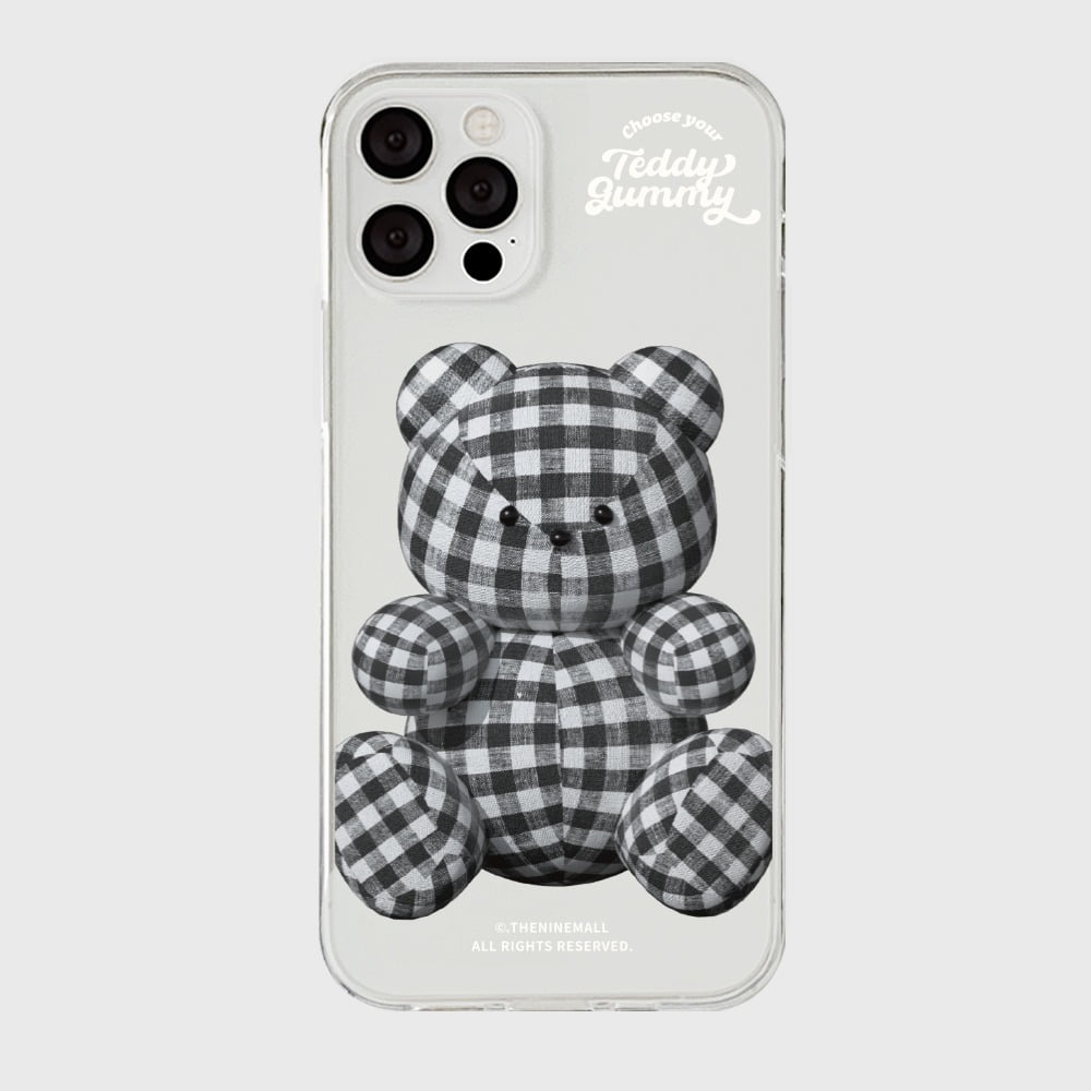 |THENINEMALL| Gingham Gummy Clear Phone Case (3 types)