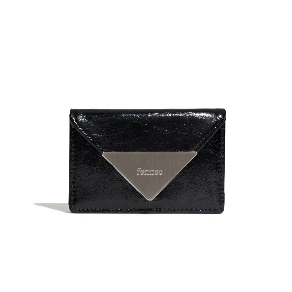 |Fennec| CRINKLE TRIANGLE ACCORDION POCKET - BLACK