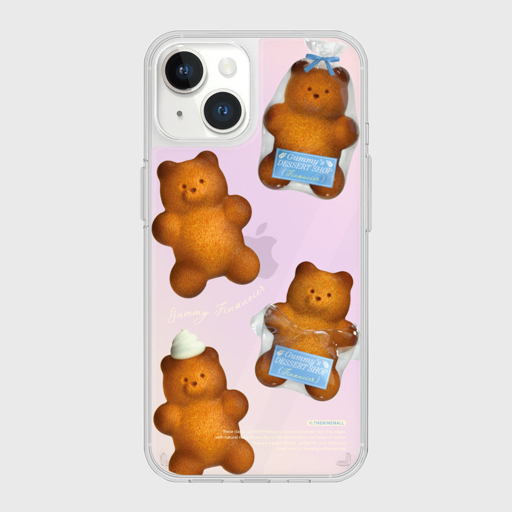 |THENINEMALL| Pattern Gummy Financier Mirror Phone Case