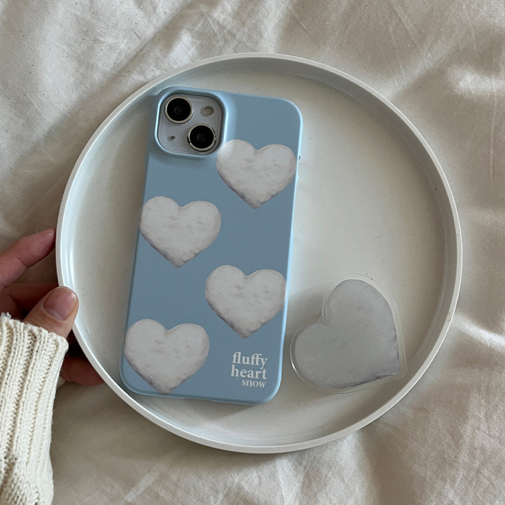 |Mademoment| Pattern Fluffy Heart Snow Design Phone Case