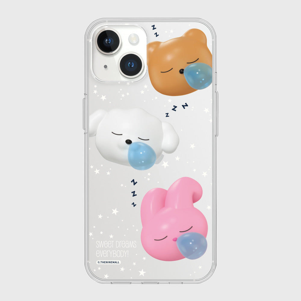 |THENINEMALL| Pattern Sweet Dreams Clear Phone Case (3 types)