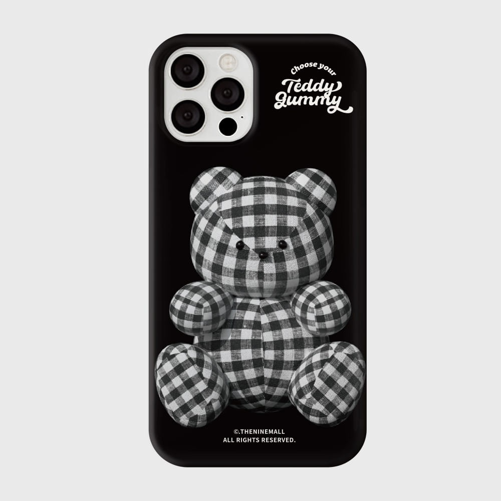 |THENINEMALL| Gingham Gummy Hard Phone Case (2 types)