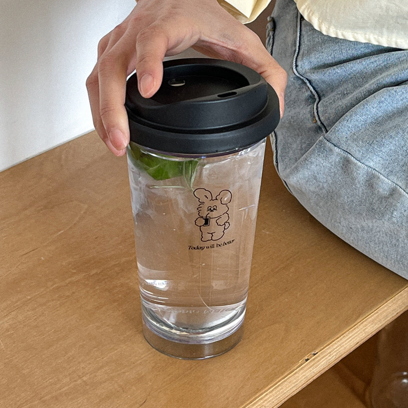 |Mademoment| Today Better Butty Clear Reusable Cup (Hot/Cold) 473ml