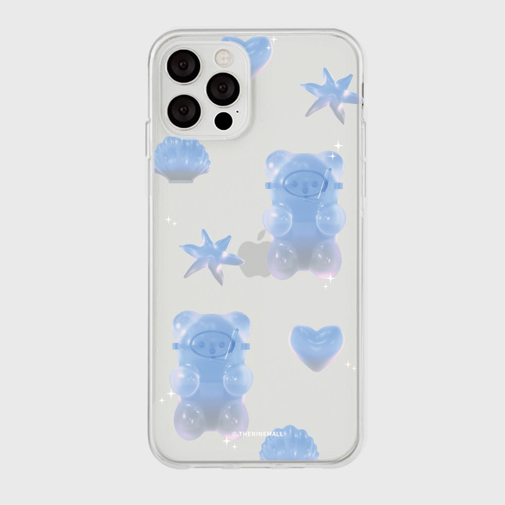 |THENINEMALL| 패턴 화이트 샌드 Clear Phone Case (3 types)