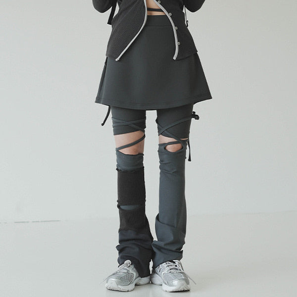 |BINARY01| Layered Skirt Half Pants