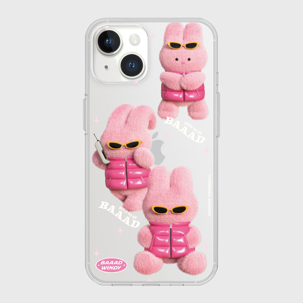 |THENINEMALL| Pattern Puffer Bad Windy Clear Phone Case (4 types)