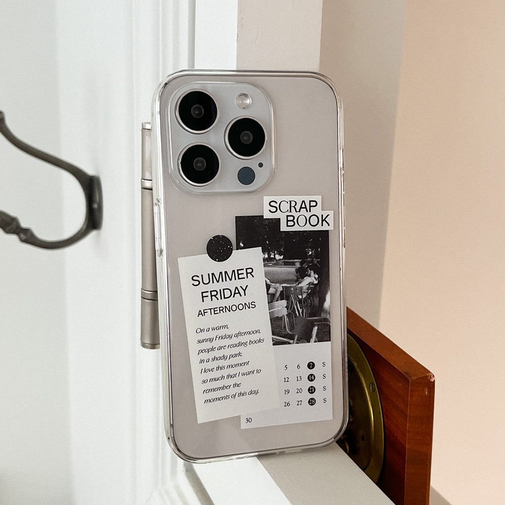 |Mademoment| Scrap Moment Sticker Design Clear Phone Case (3 Types)