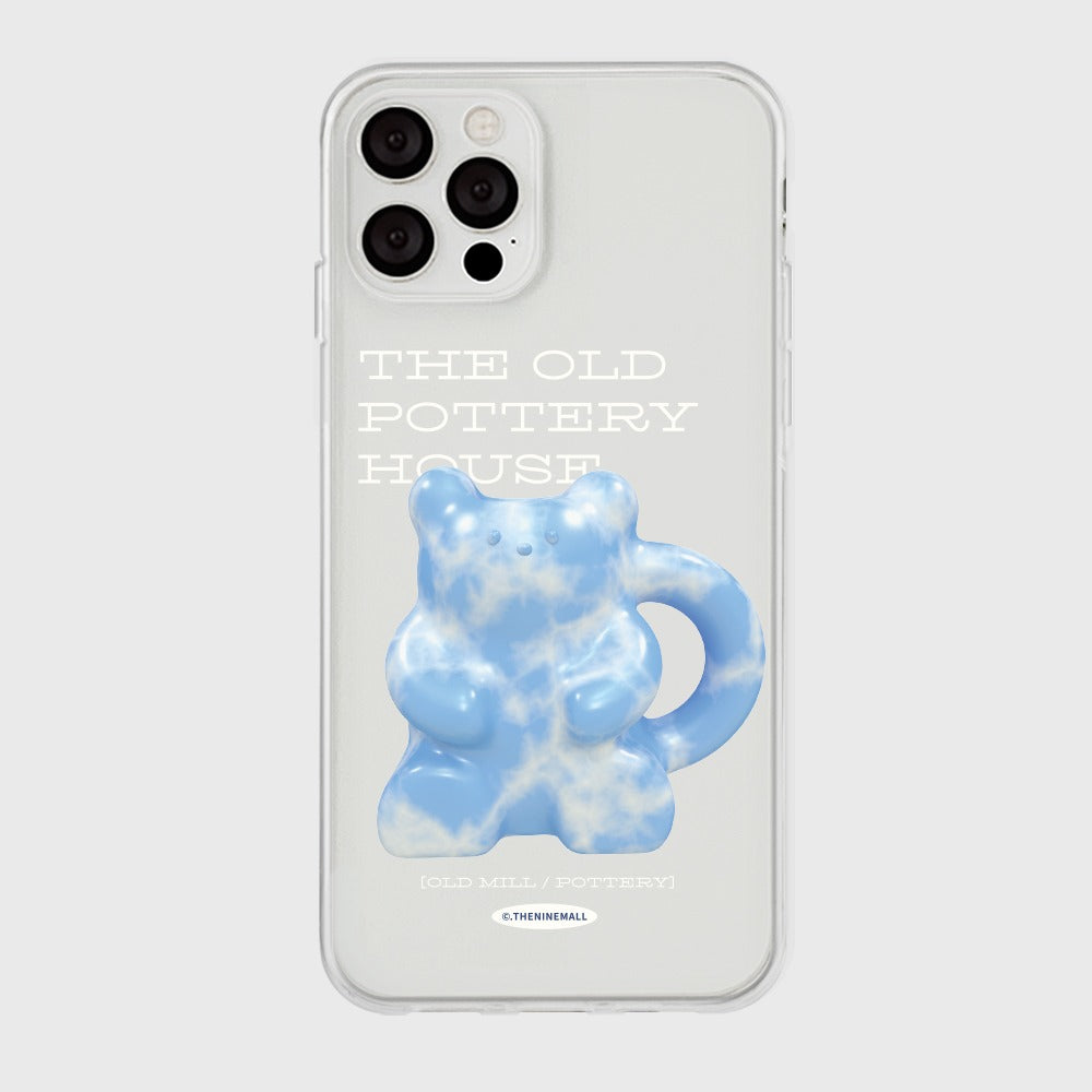 |THENINEMALL| 블루 포터리 Clear Phone Case (2 types)