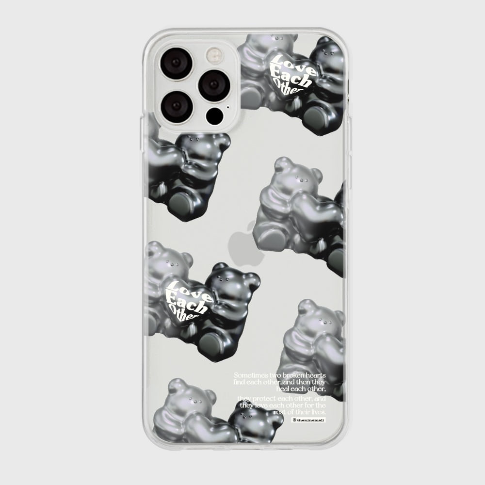 |THENINEMALL| 패턴 러브베어 Clear Phone Case (3 types)