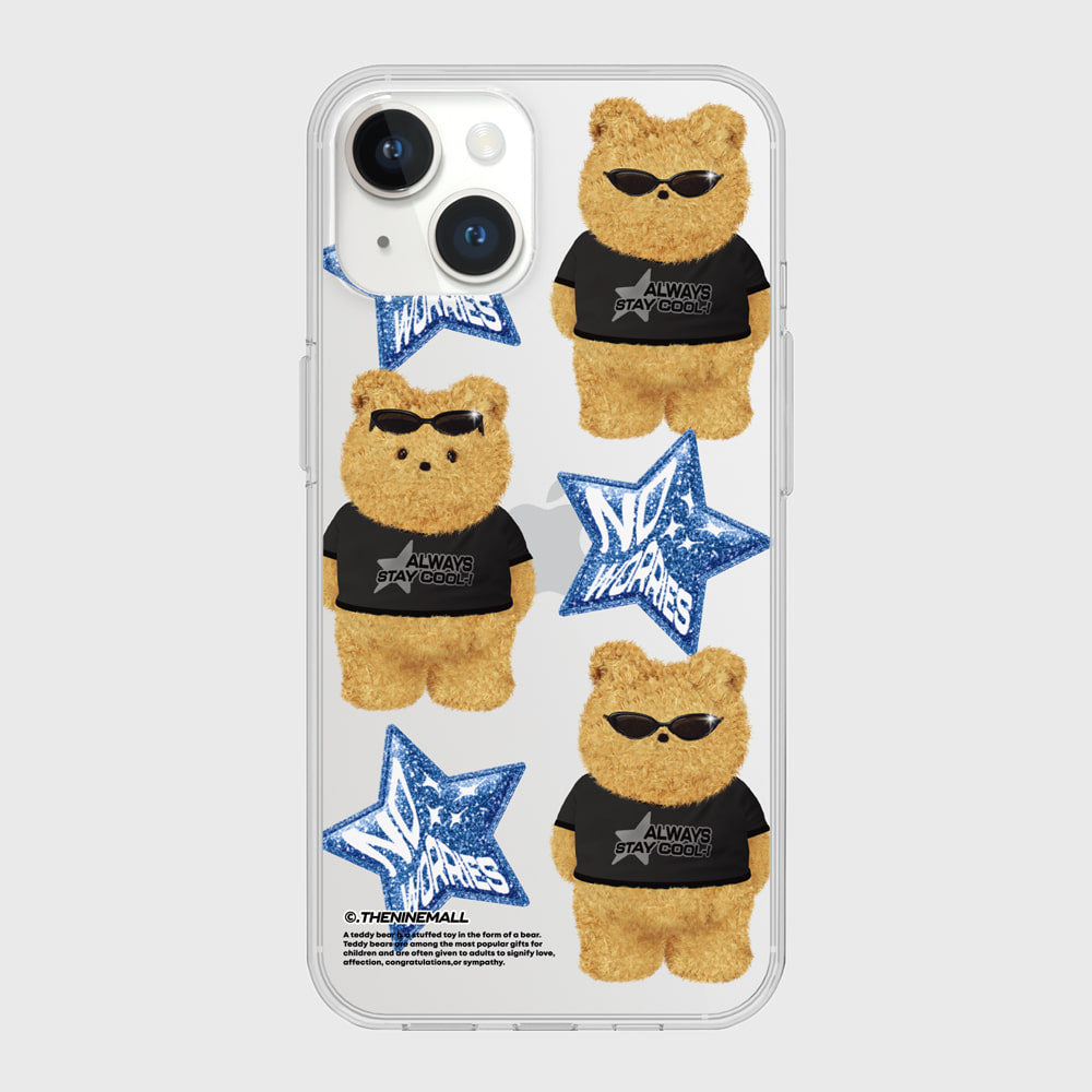 |THENINEMALL| Pattern No Worries Gummy Clear Phone Case (3 types)