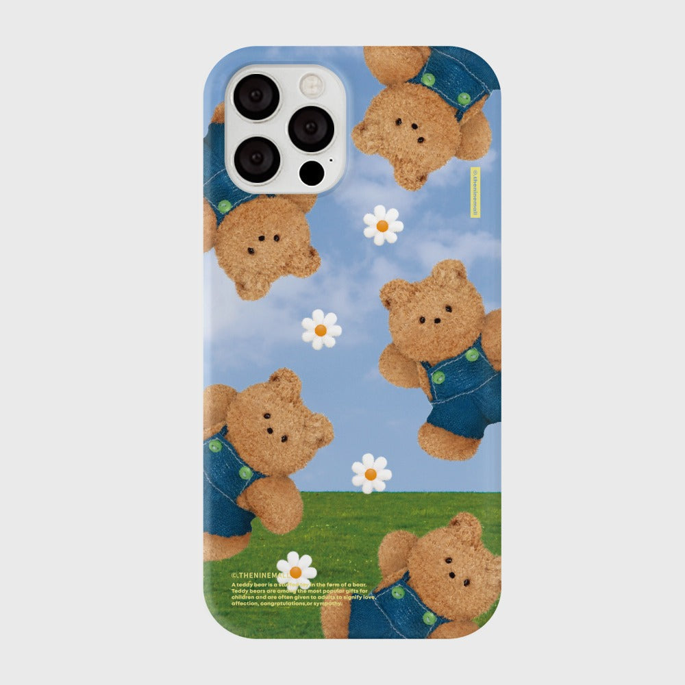 |THENINEMALL| 패턴 블루스카이 테디구미 Hard Phone Case (3 types)