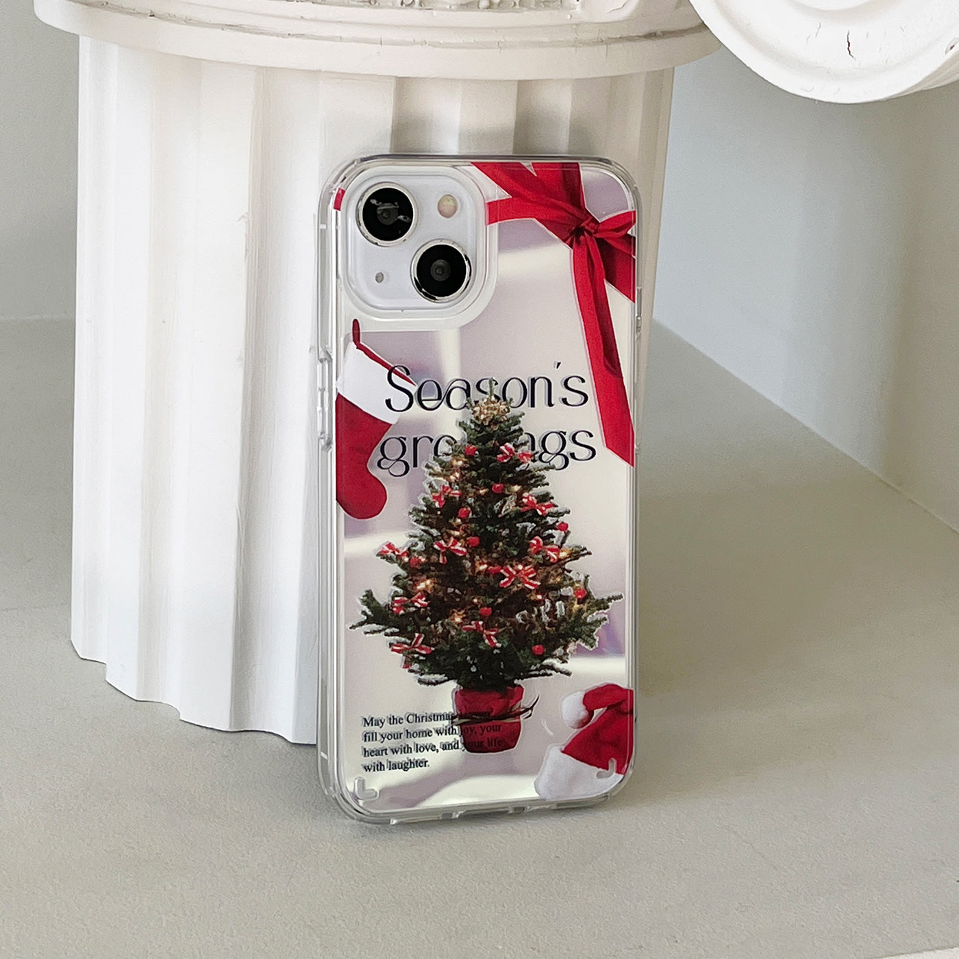 |Mademoment| Season Joy Lettering Design Glossy Mirror Phone Case