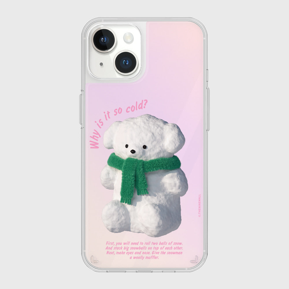 |THENINEMALL| Puppy Snowman Mirror Phone Case