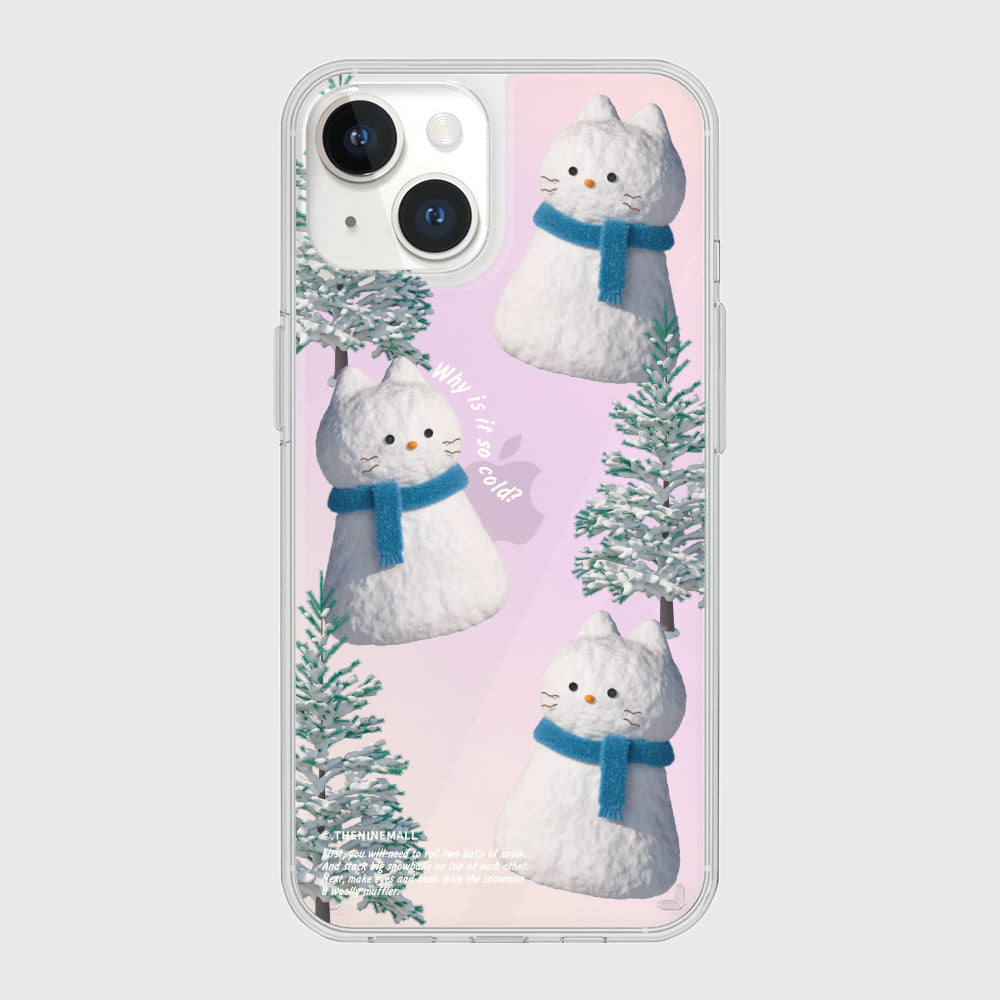 |THENINEMALL| Pattern Hey Cat Snowman Mirror Phone Case