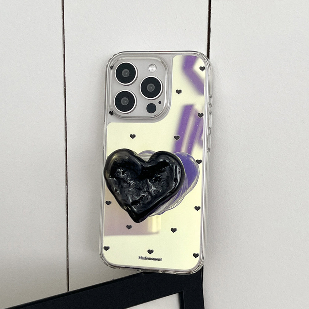 |Mademoment| Small Heart Pattern Design Glossy Mirror Phone