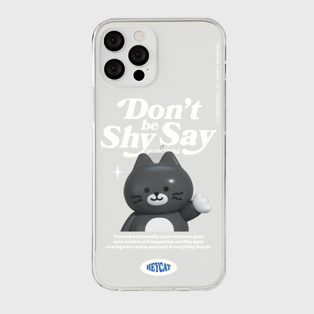 |THENINEMALL| Shy Hey Cat Clear Phone Case (3 types)