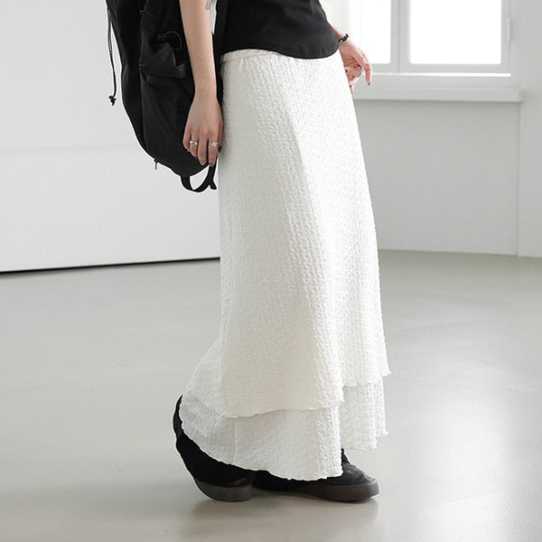 |BINARY01| Withy Layered Long Skirt