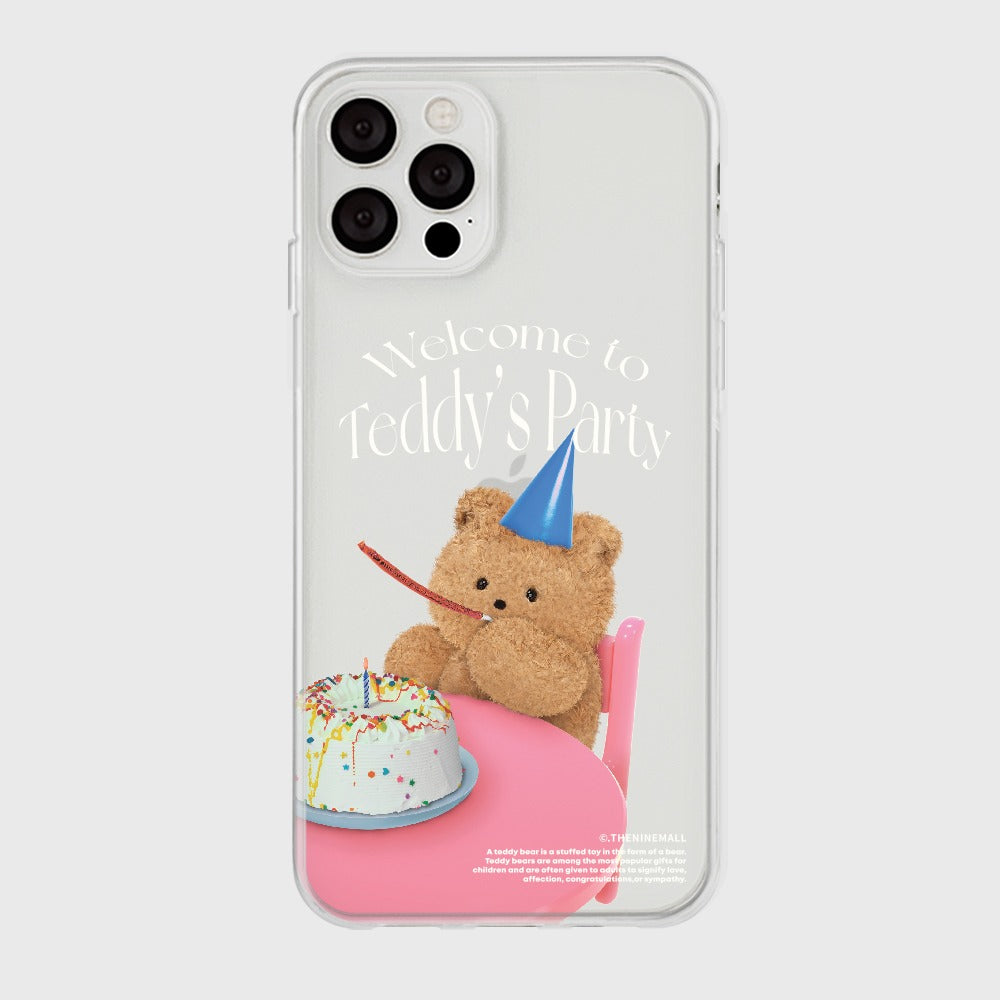 |THENINEMALL| 웰컴 파티 테디 Clear Phone Case (3 types)