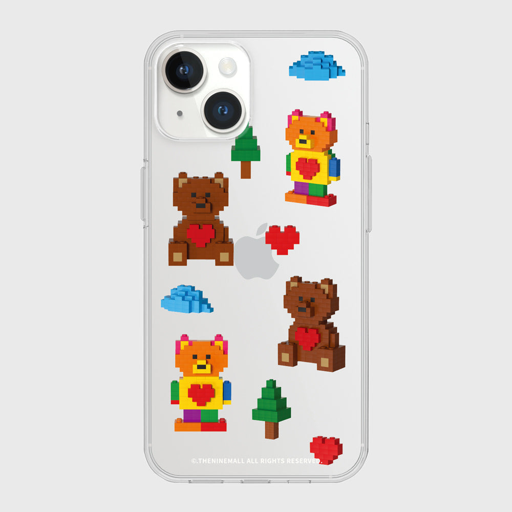 |THENINEMALL| Pattern Cube Gummy Clear Phone Case (3 types)