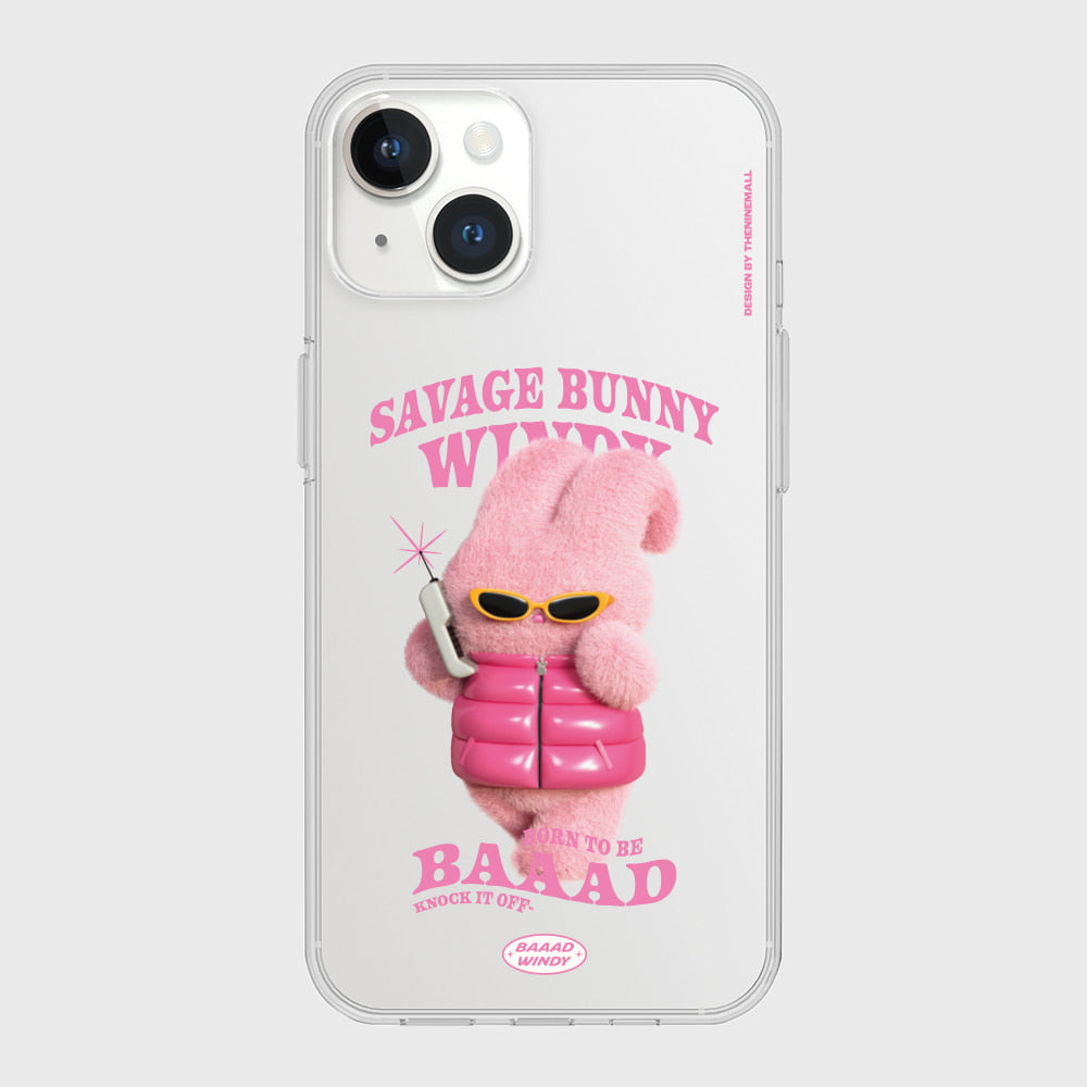 |THENINEMALL| Puffer Bad Windy Clear Phone Case (3 types)