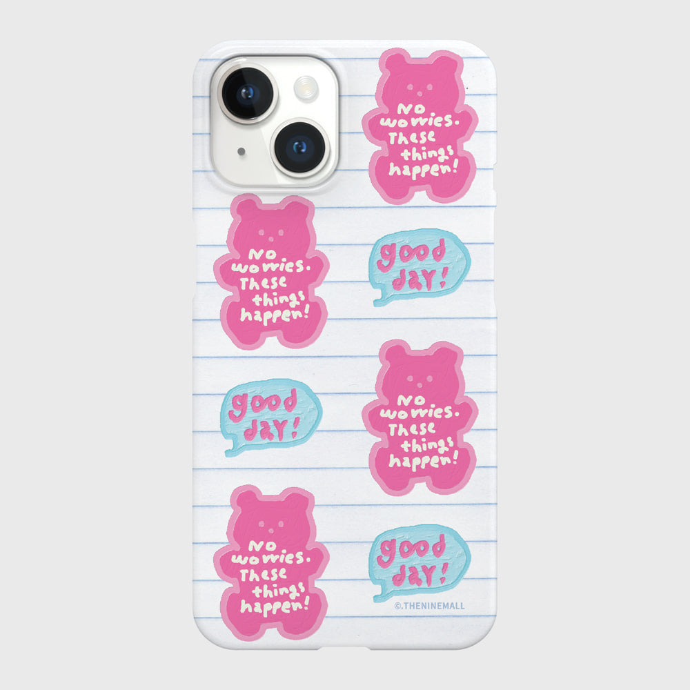 |THENINEMALL| Pattern Good Day Bear Hard Phone Case (2 types)